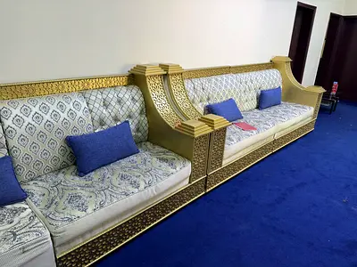 My Majlis Sofa Set – Ornate Gold Frame with Cushions 12 seaters luxurious sofa