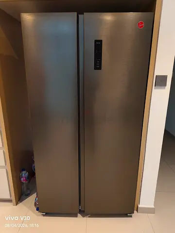 Free delivery Hoover Side-by-side refrigerator and freezer — stainless steel, working condition