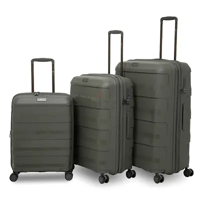 EMCORA 3 Pcs Polypropylene Luggage Set Hard Shell Suitcase TSA Lock 360 Spinner Wheels TravelTrolley