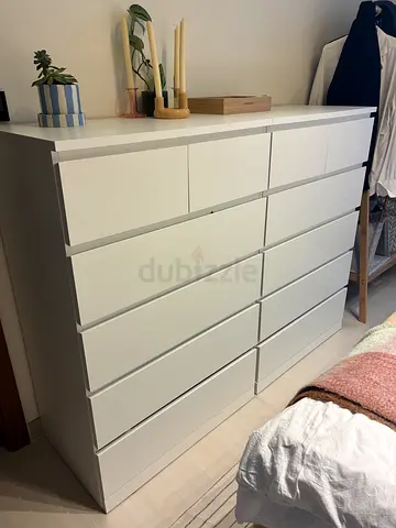 2 Modern White Dresser with Ample Storage