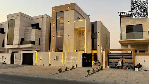 Luxury villa for sale in Al Helio 2 - Elegant design featuring 5 spacious bedrooms and ultra-luxurious finishes in a strategic location in Ajman 🏡✨