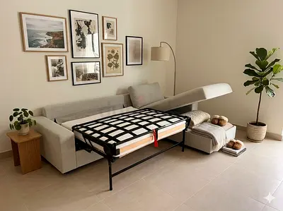 Premium-quality fabric with a soft and durable finish for long-lasting use.  sofa bed