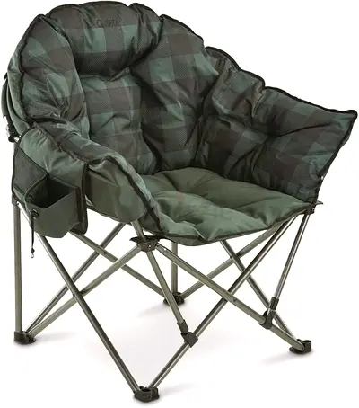 Guide Gear Club Camping Chair, Oversized, Portable, Folding with Padded Seats, 500-lb. Capacity Gree