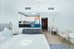 Furnished Studio in Downtown | Kitchen Setup