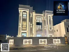 Luxury classic villa for sale in Al Zahia, corner location on two streets, with a luxurious design,