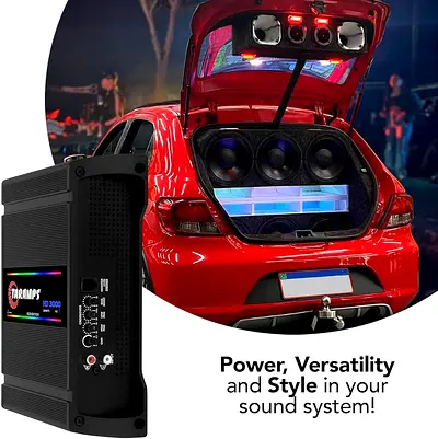 Taramps HD 3000 2 Ohms Black RGB Effects 1 Channel 3000 Watts RMS MAX Full Range Car