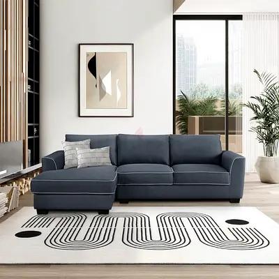 Dark gray L shaped sectional sofa