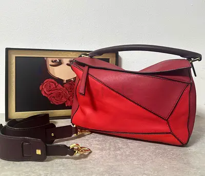 Preloved Authentic Loewe Medium Puzzle bag in tri color