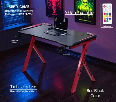 Red  Black Reclining Gaming Chair with Lumbar  Neck Pillow