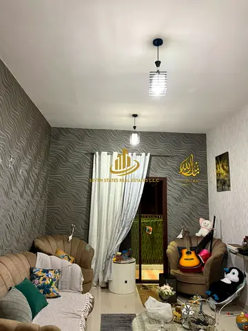 Two bedrooms and a living room, furnished, for monthly rent Second row, Ajman Corniche