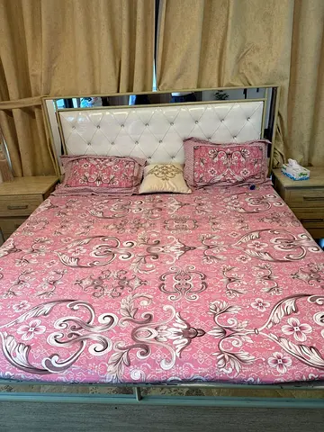 Bedroom set  storage bed with two nightstand tables and dressing table