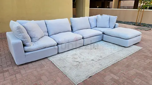 Loom collection feather filled sofa with footstool
