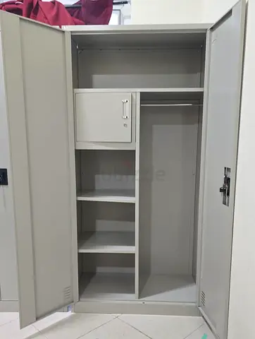 Steel Wardrobe with Shelves and Hanging Space
