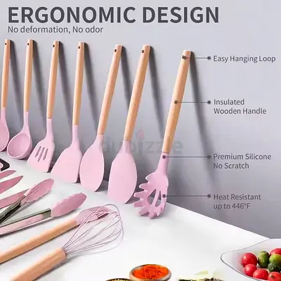 19 Piece Silicon Utensils set