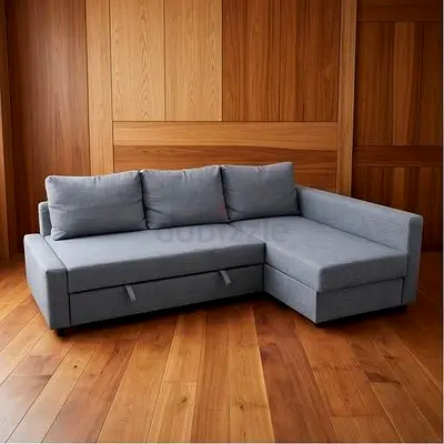 My light-grey L-shaped sectional sofa with chaise and storage