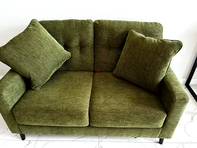 Olive/green Sofa with Cushions