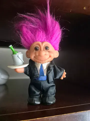 Dressed Troll Doll with Purple Hair (used) Vintage