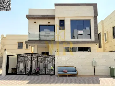 A villa with all electricity, water and air conditioning fees included, on the main street, ready to move in, in the most prestigious areas of Ajman.