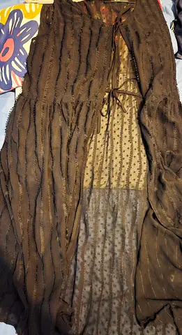 Woven Lace Long Top - Sleeveless Shrug