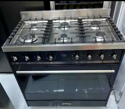 Free Delivery- SMEG 2in1 6-Burner TOP Gass Oven Electric Cooking Range 90x60 CM Dual Fan Dual lights