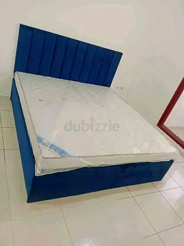 Blue Brand new Queen size bed with medical mattress good Quality Queen bed storage