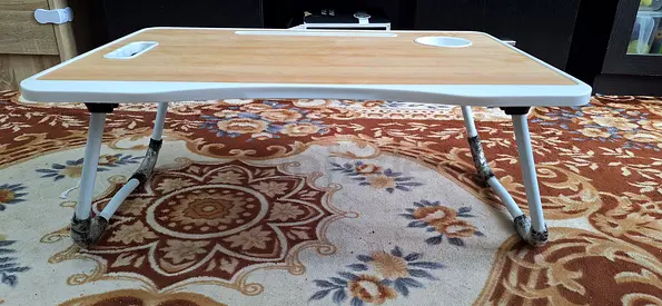 Foldable lap desk / bed tray table with cup  phone holder