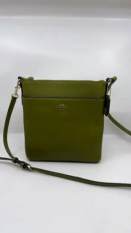 Coach Olive Green Small Leather Crossbody Bag