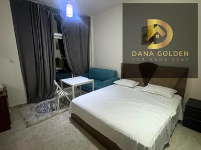 متاح من اليوم استيدو دبى ورسان 4  مع بلكونه ومسبح وجيم وباركنج.  مفروش فرش فندقى.