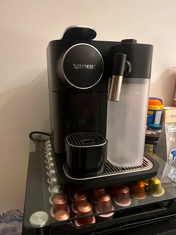 Nespresso Gran Lattissima machine with milk frother and capsule holder