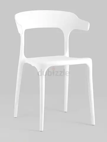 NEW White modern plastic armchair with armrests