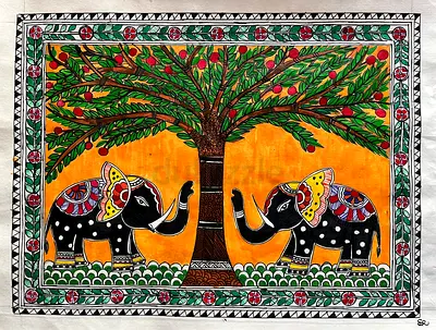 Hand made Madhubani painting for wall hanging