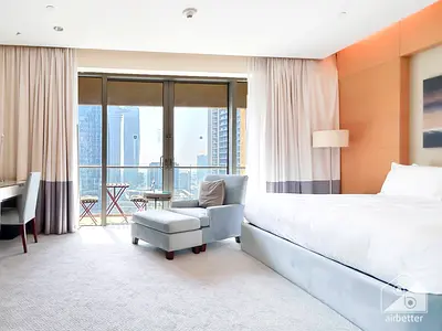 Dubai Mall Studio with Balcony l All Bills Inc l Free Wifi - Parking - Cleaning l No Commission