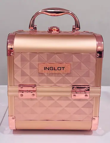 INGLOT Makeup Storage Case (Rose Gold) – Stylish Organizer – Like New