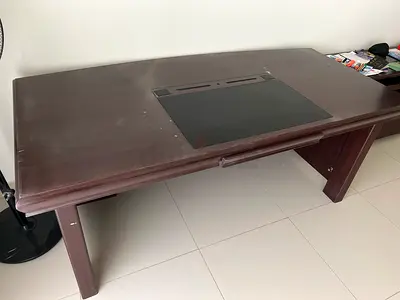 Dark wood executive office desk