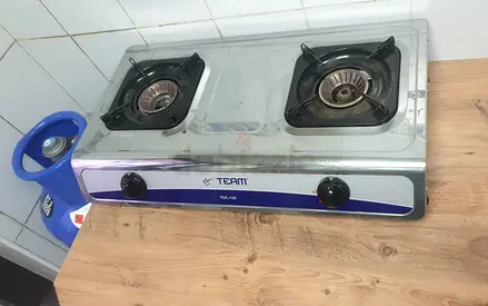 Used 2-burner stainless steel portable gas stove (tabletop)
