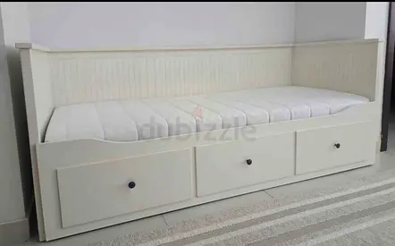 IKEA Hamnes daybed with 3 big storage drawers and 2 IKEA mattresses.