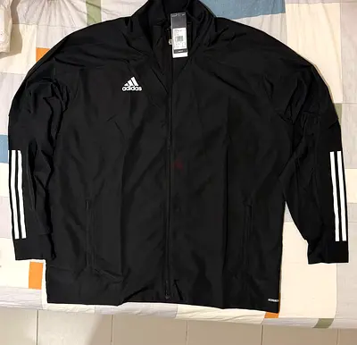 Adidas black zip-up track jacket — brand new with tags