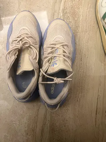 Adidas Originals white  light blue sneakers - lightly used