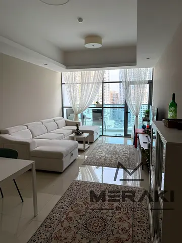 A bedroom and a living room for ownership in Galfa Tower with a monthly installment of 6880 AED, ready for occupancy