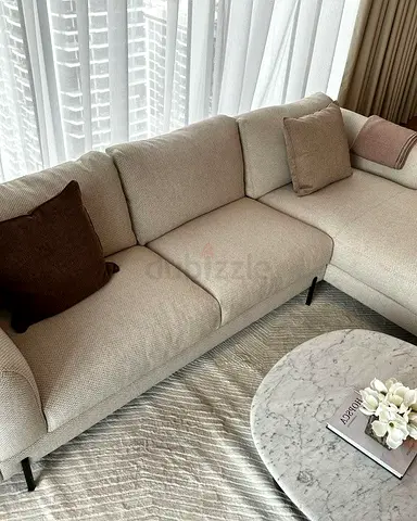 The Lóóm Collection L Shape Sofa Beige Good condition