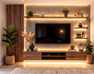 Modern floating TV entertainment unit