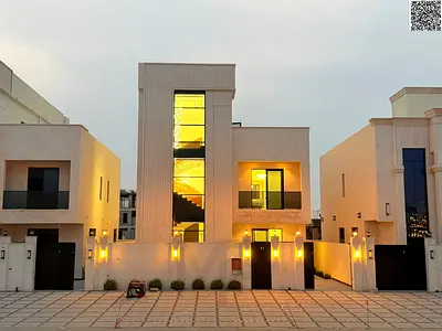 Villa for sale, including registration and ownership fees, on the main street, ready to move in, in one of Ajman's most prestigious areas. Freehold ow