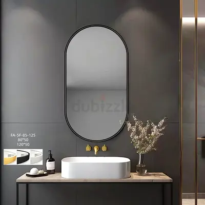 Gold-framed Full-length Oval Wall Mirror - 100x50 / 120x50 cm