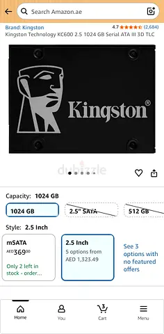 Kingston KC600 1TB (1024GB) 2.5 SATA SSD - new
