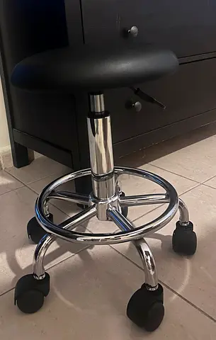 Adjustable Roiling chair/Modern Medical/Vanity Stool – Sleek Chrome Design