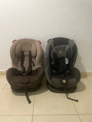 Pair of infant car seats (grey  beige) - used, good condition