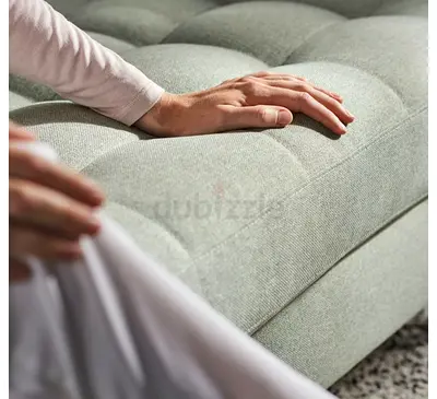 LANDSKRONA
3-seat sofa, with chaise longue/Gunnared light green/wood