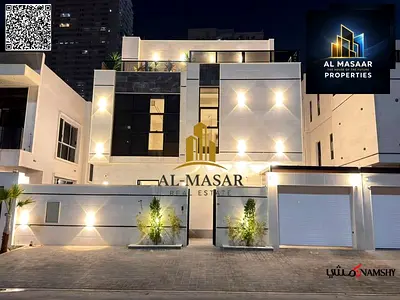 Three-story villa at a bargain price, including electricity, water, and air conditioning, ready to move in, in one of Ajman's most prestigious areas.
