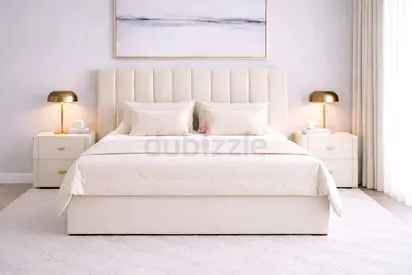 Luxurious Beige Brand new Queen size bed storage including medical mattress good Quality Queen bed s