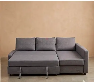 Grey L-shaped SOFA BED with Chaise - Good Condition